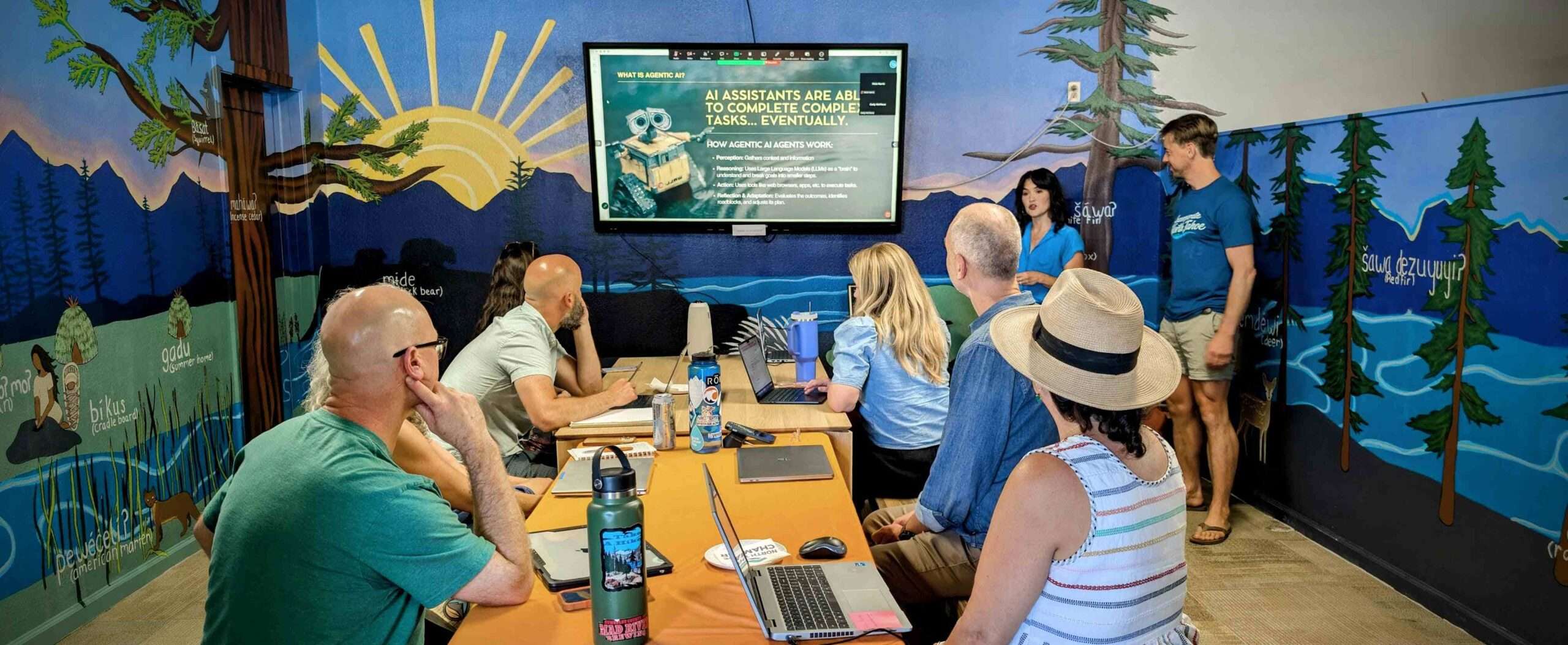 Mari and Nick Harris, leading a Bombyx Labs workshop